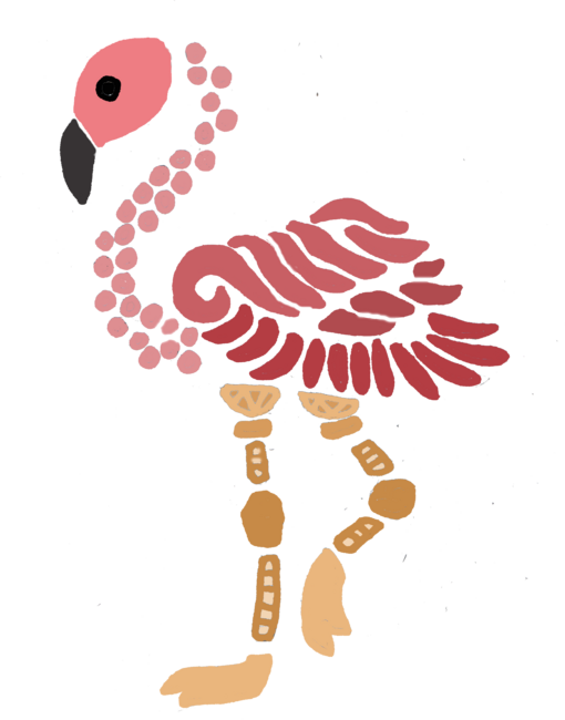 Funny Funky Cool Pink Flamingo Bird Abstract Art by SmileToday