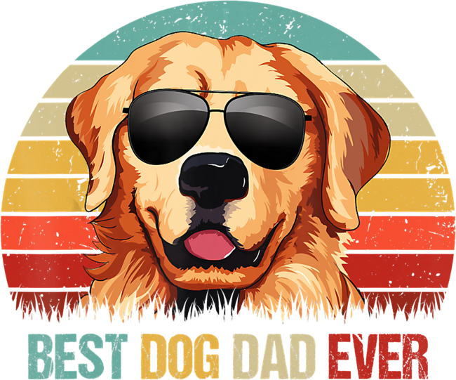 Best Dog Dad Ever Golden Retriever Tshirt by LuckyCharm99