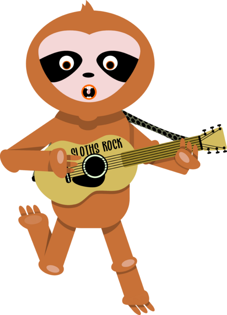 Sloth Playing Guitar