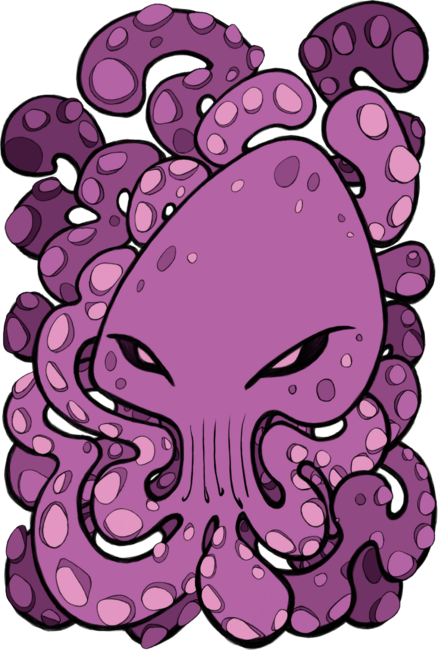Octopus Squid Kraken Cthulhu Sea Creature - Spring Crocus Pink P