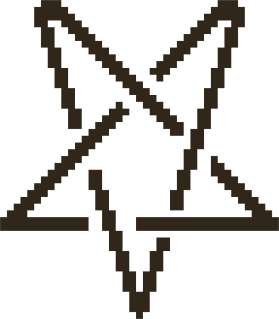 Black pixel art pentagram