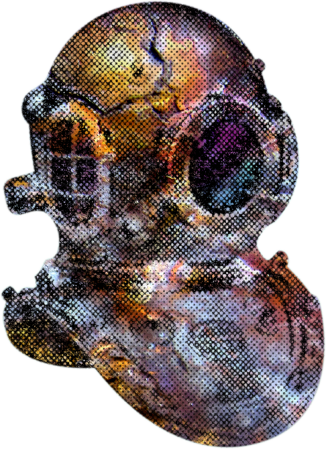 Pop Art Steampunk Diver's Helmet