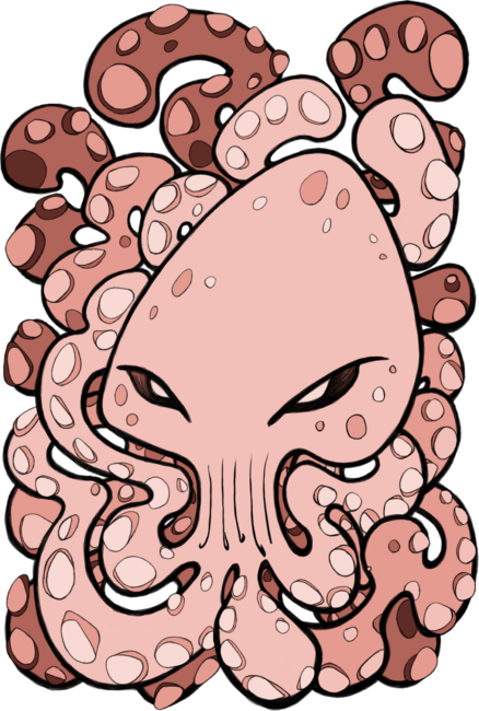 Octopus Squid Kraken Cthulhu Sea Creature - Blooming Dahlia Pink