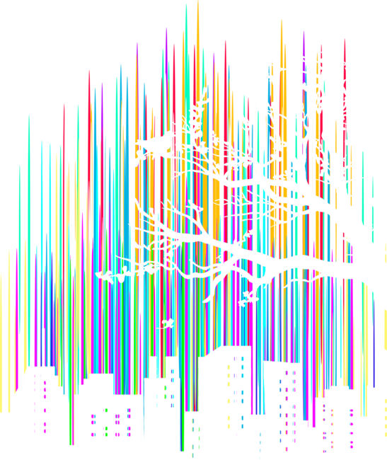 Colorful abstract &quot;City of Light&quot; Surreal Art