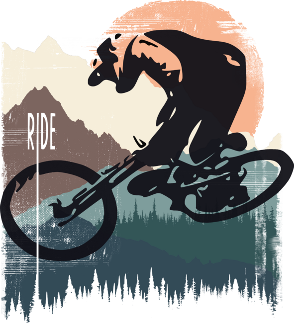 MTB Ride Mountains by oneredfoxstore