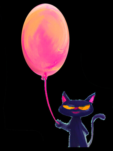 Cat with a balloon