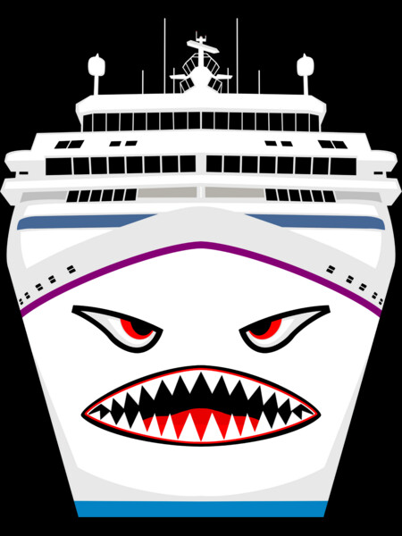 cruise ship with shark teeth