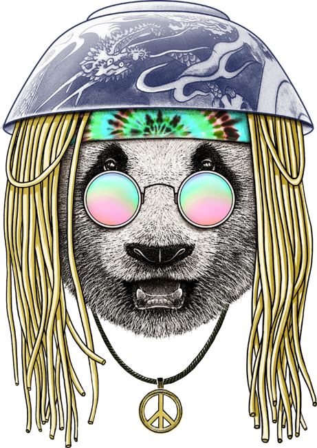 hippie panda by dzeri29