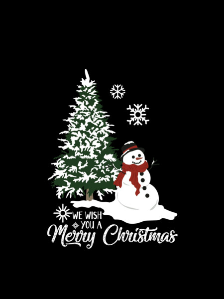 Merry Christmas Tree and snowman
