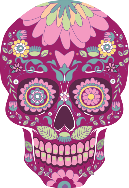 Skull in flowers