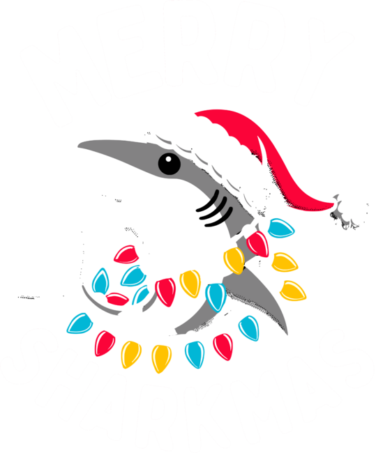 Merry Sharkmas Shark Santa Christmas Lights Xmas