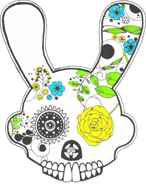 Colorful Sugar Skull Rabbit