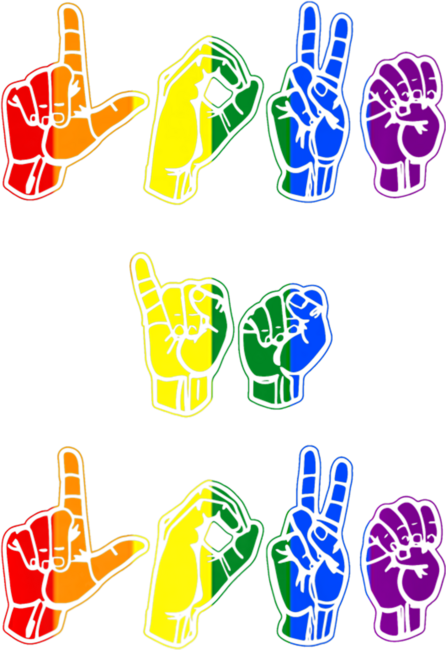 Love Is Love ASL Sign Language Rainbow LGBT Gay Pride by ToruSanogawa