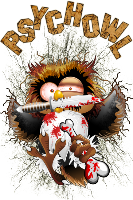 Psycho Owl Killer Cartoon by BluedarkArt