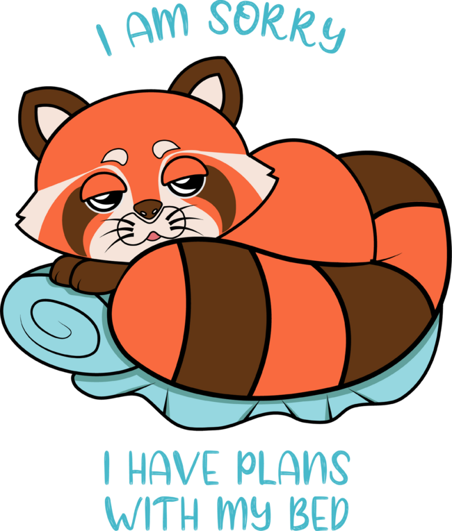 I have plans with my bed, red panda by DIVERGENTMIND