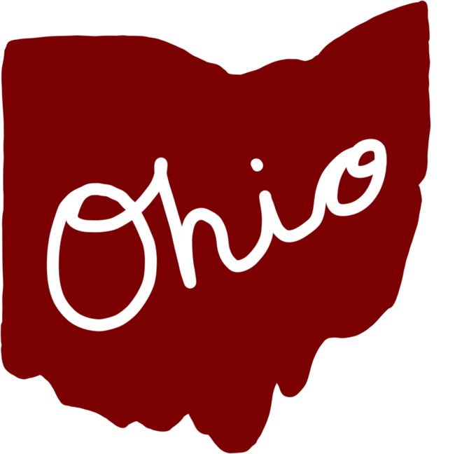 Ohio Shape with Cursive