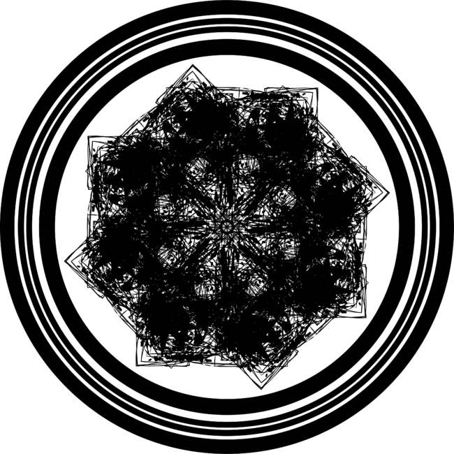 “The LastSnowflake” - Geometric shape - Black and White