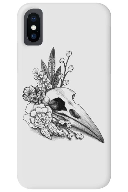 Flower Bird Skull by MarciesArt