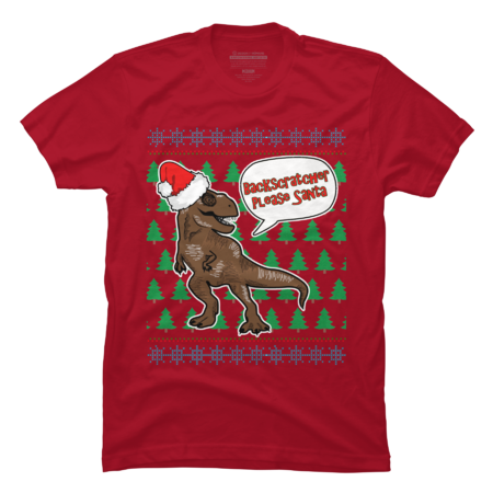 T Rex Backscratcher Dinosaur Christmas Sweater Design