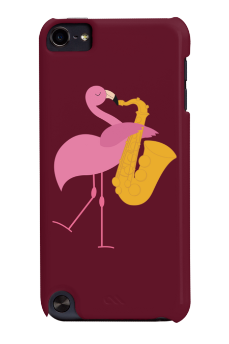Playing Saxophone Flamingo Lover Animal Lover Gift by Saltpepper