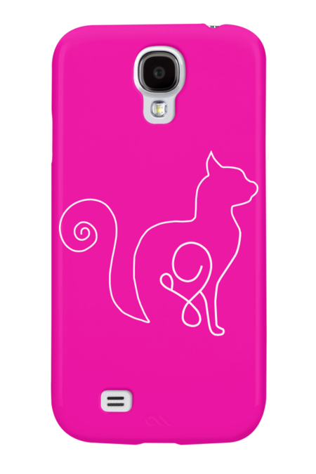 Cat One Line Design Animal Lover Cats Cute Design by Saltpepper