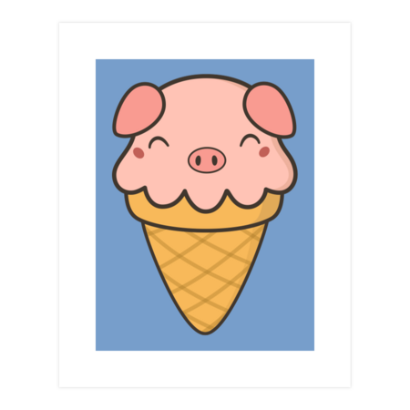 Kawaii Cute Pig Ice Cream by happinessinatee