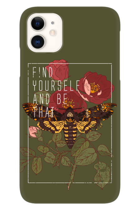 Find yourself and be that slogan. Butterfly with rose.