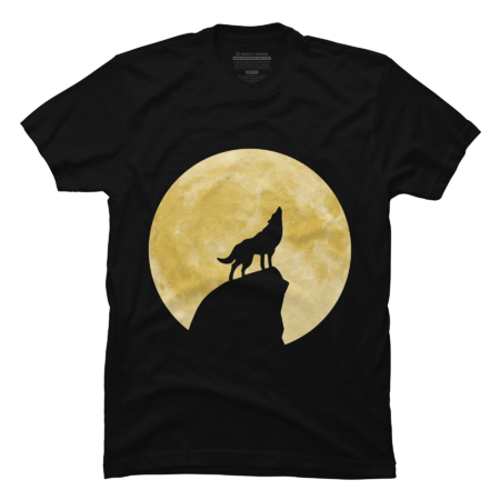 Wolf Howling at a Yellow Moon