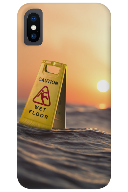 Caution wet floor sign, ocean/sea by Bomdesignz