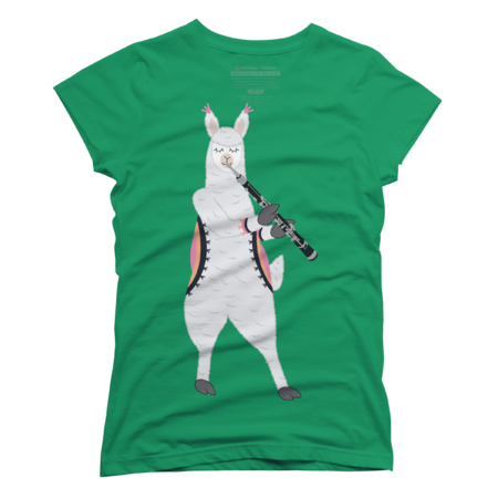 Cute Alpaca Llama Playing the Oboe Musical Instrument Animal by Saltpepper
