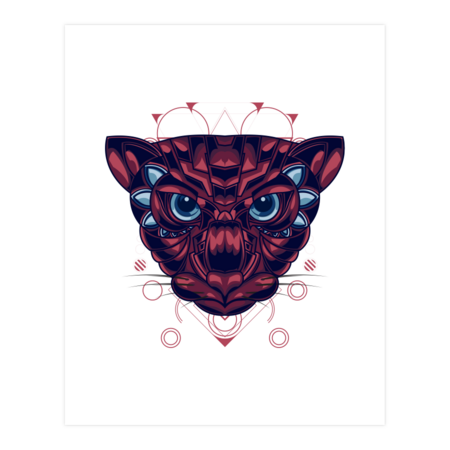 Mythical Red Cat Sacred Geometry