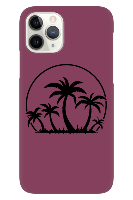 Palm Trees And Sunset in Black by fizzgig