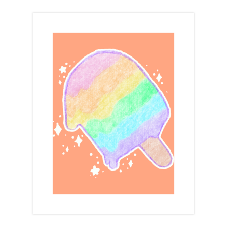 Pastel Rainbow Melty Popsicle