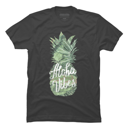 Aloha vibes slogan with pineapple