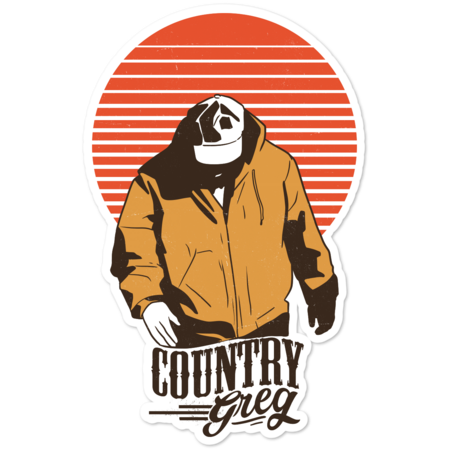 Country Greg Silhouette Sticker by LEGIQN