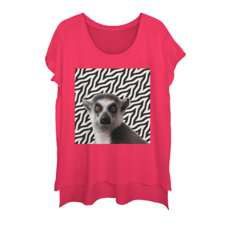 Psychedelic Lemur, Deer Caught in Headlights Look T-Shirt by EBCD