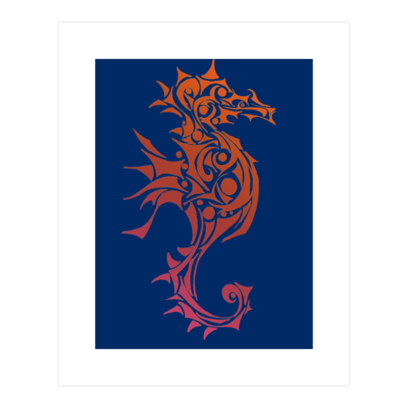 Orange Seahorse Tattoo by ZeichenbloQ