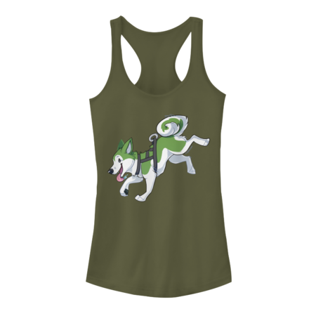 Green Husky Running