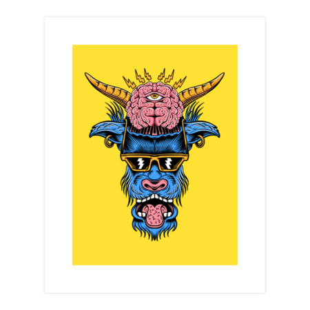 Punk rock sunglassed goat - designed by Joe Tamponi