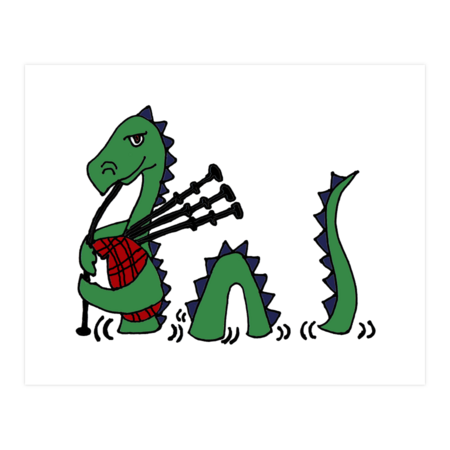Funny Loch Ness Monster Playing the Bagpipes by SmileToday