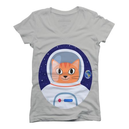 Cat Astronaut Space T-Shirt by EBCD