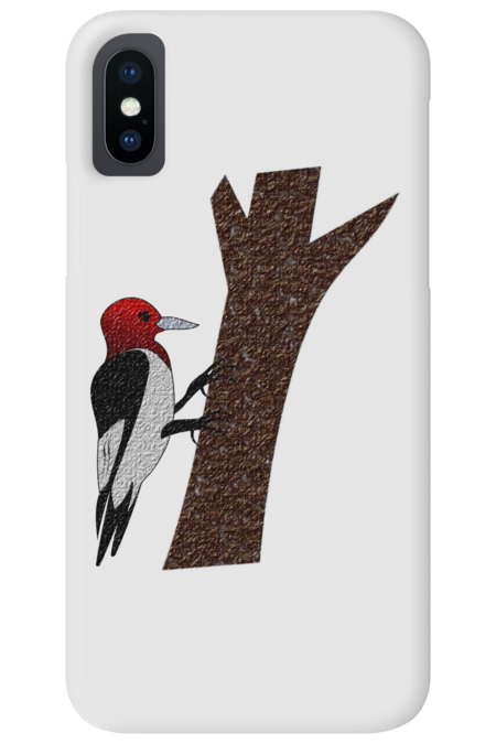 Illustrated Red Headed Woodpecker by Grounds