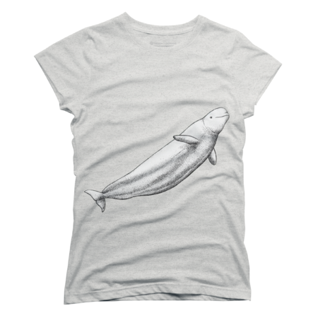 Beluga whale ink artwork for whale lovers by chloeyzoard