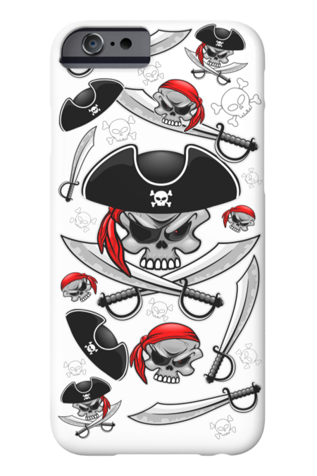 Skull Pirate Captain with Crossed Sabers by BluedarkArt