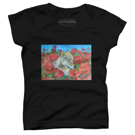 Wolf and Red Poppies