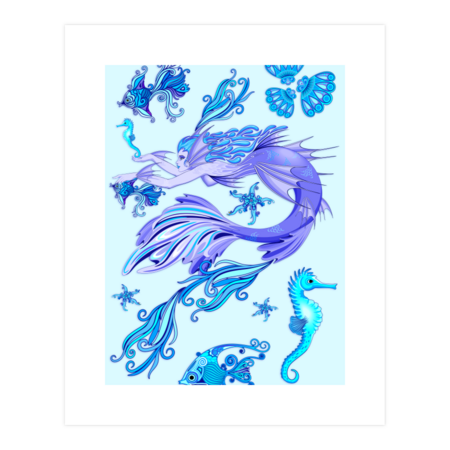 Mystic Mermaid Fairy Purple Creature by BluedarkArt