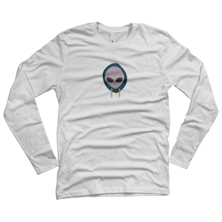 Alien Wearing a Hoodie T-Shirt by EBCD