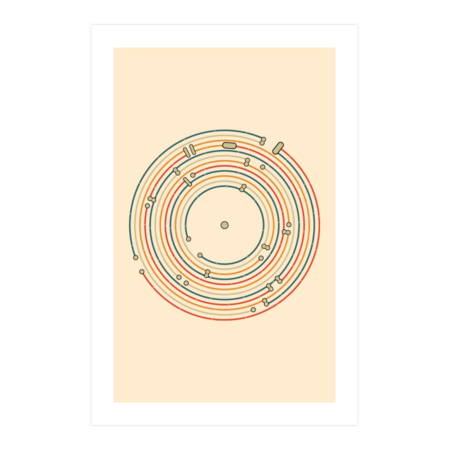 Vinyl music metro record map labyrinth by happycolours