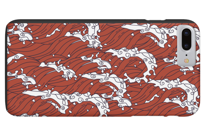 Seamless Oriental Red Sea Pattern by MaknArt