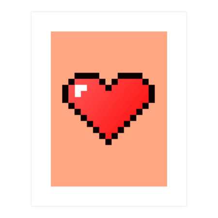Pixelated 8-Bit Heart by Lumos19Studio
